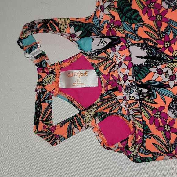 Nwt Cat & Jack Parakeet Bright Colored One Piece Swimsuit Size 2T - Picture 5 of 8